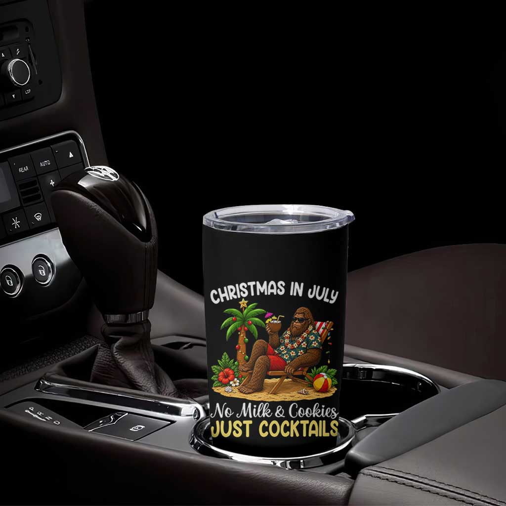 Funny Christmas In July Bigfoot Tumbler Cup No Milk And Cookies Just Cocktails