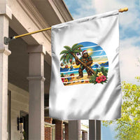 Funny Christmas In July Bigfoot Garden Flag Tropical Vacation Graphic