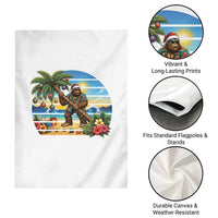 Funny Christmas In July Bigfoot Garden Flag Tropical Vacation Graphic