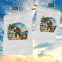 Funny Christmas In July Bigfoot Garden Flag Tropical Vacation Graphic
