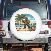Funny Christmas In July Bigfoot Spare Tire Cover Tropical Vacation Graphic