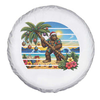 Funny Christmas In July Bigfoot Spare Tire Cover Tropical Vacation Graphic