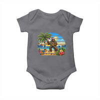 Funny Christmas In July Bigfoot Baby Onesie Tropical Vacation Graphic