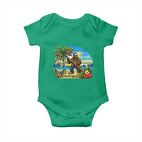 Funny Christmas In July Bigfoot Baby Onesie Tropical Vacation Graphic