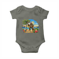 Funny Christmas In July Bigfoot Baby Onesie Tropical Vacation Graphic