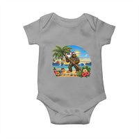 Funny Christmas In July Bigfoot Baby Onesie Tropical Vacation Graphic