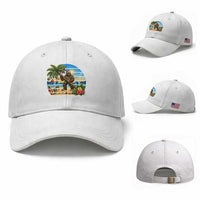 Funny Christmas In July Bigfoot Baseball Cap Tropical Vacation Graphic