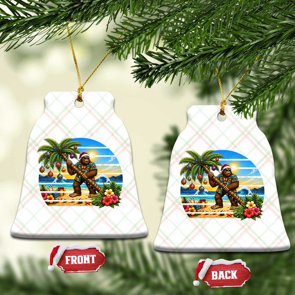 Funny Christmas In July Bigfoot Ceramic Ornament Tropical Vacation Graphic