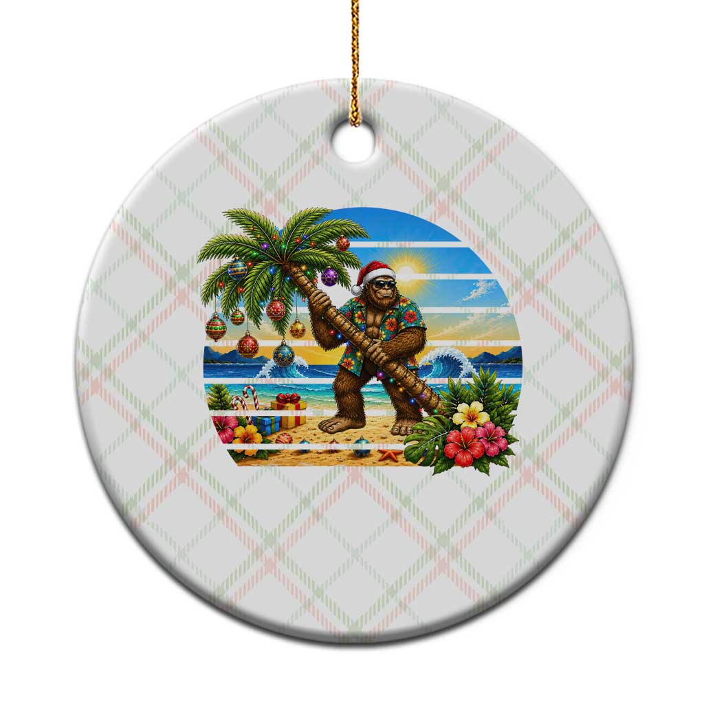 Funny Christmas In July Bigfoot Ceramic Ornament Tropical Vacation Graphic