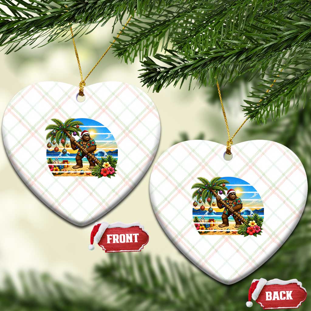 Funny Christmas In July Bigfoot Ceramic Ornament Tropical Vacation Graphic