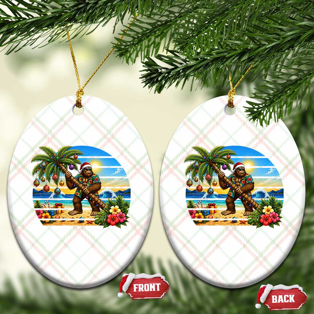 Funny Christmas In July Bigfoot Ceramic Ornament Tropical Vacation Graphic