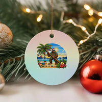 Funny Christmas In July Bigfoot Ceramic Ornament Tropical Vacation Graphic