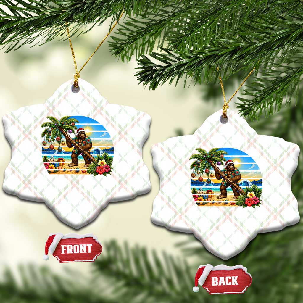 Funny Christmas In July Bigfoot Ceramic Ornament Tropical Vacation Graphic