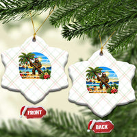 Funny Christmas In July Bigfoot Ceramic Ornament Tropical Vacation Graphic
