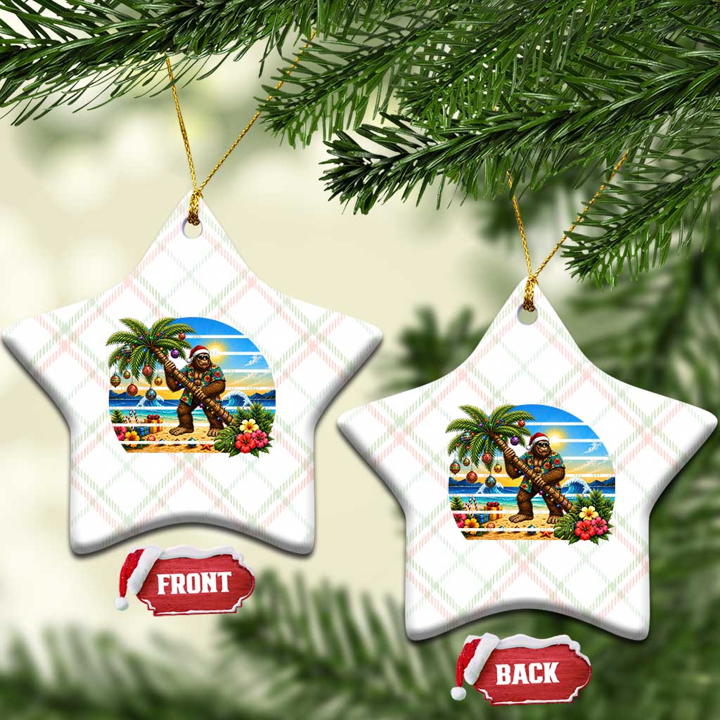 Funny Christmas In July Bigfoot Ceramic Ornament Tropical Vacation Graphic