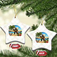 Funny Christmas In July Bigfoot Ceramic Ornament Tropical Vacation Graphic