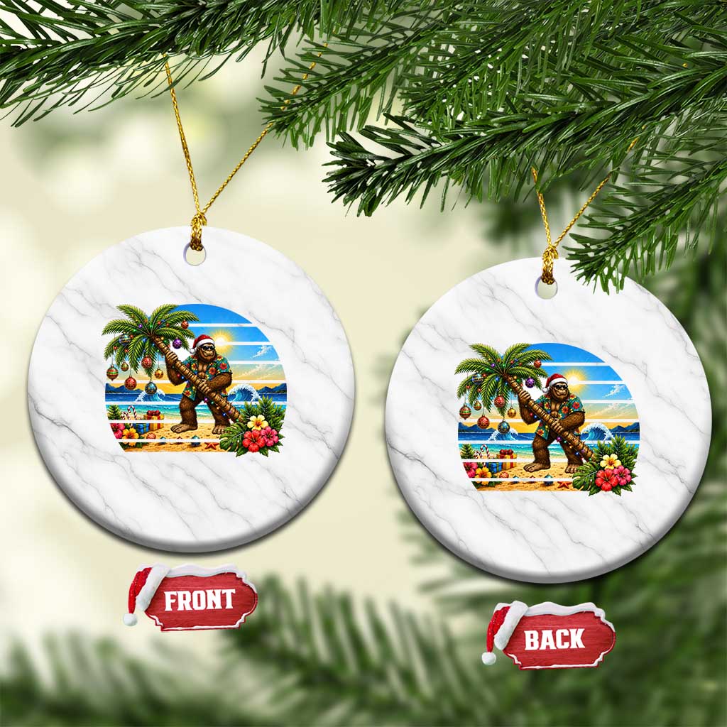 Funny Christmas In July Bigfoot Ceramic Ornament Tropical Vacation Graphic