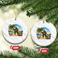 Funny Christmas In July Bigfoot Ceramic Ornament Tropical Vacation Graphic