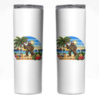 Funny Christmas In July Bigfoot Skinny Tumbler Tropical Vacation Graphic