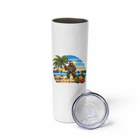 Funny Christmas In July Bigfoot Skinny Tumbler Tropical Vacation Graphic