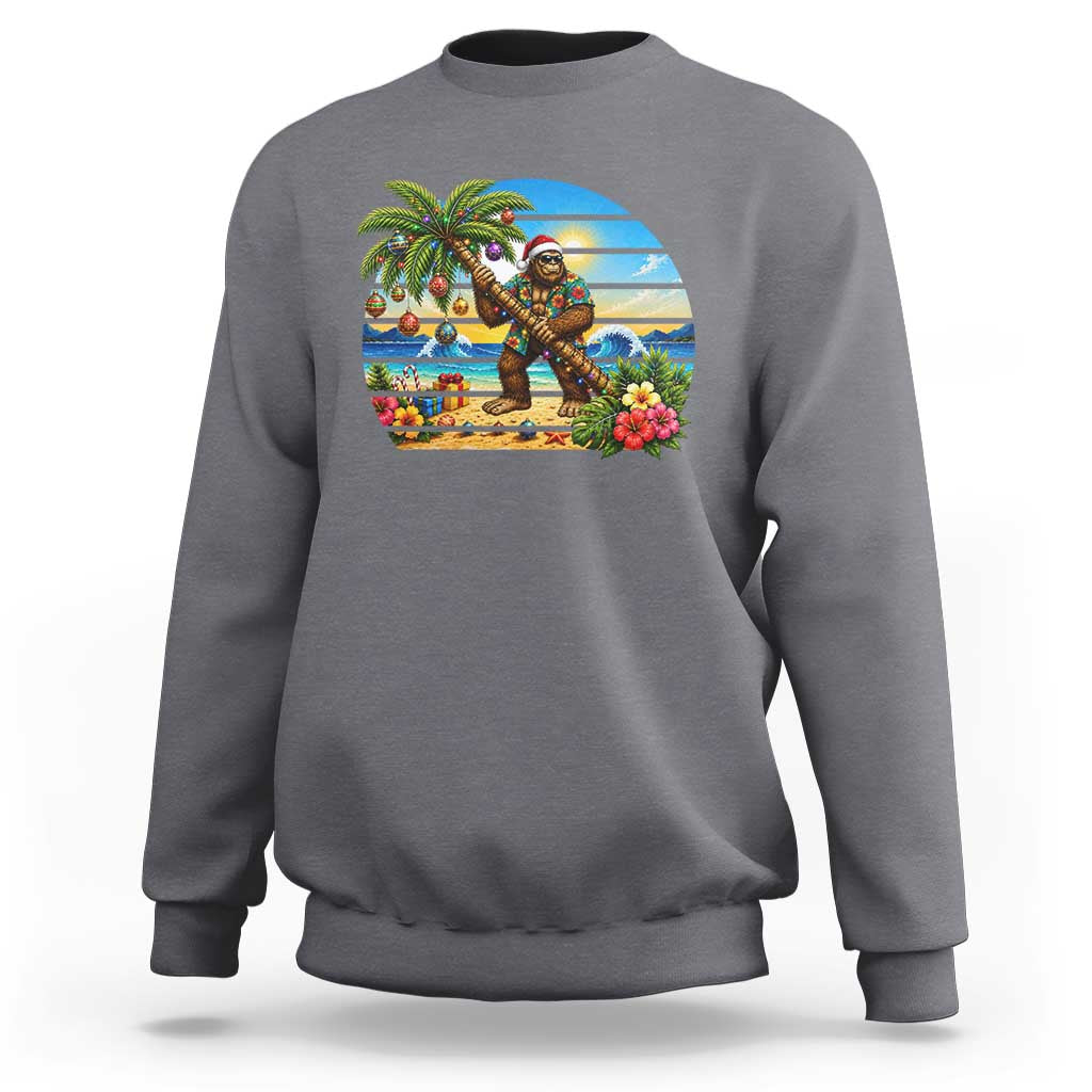 Funny Christmas In July Bigfoot Sweatshirt Tropical Vacation Graphic