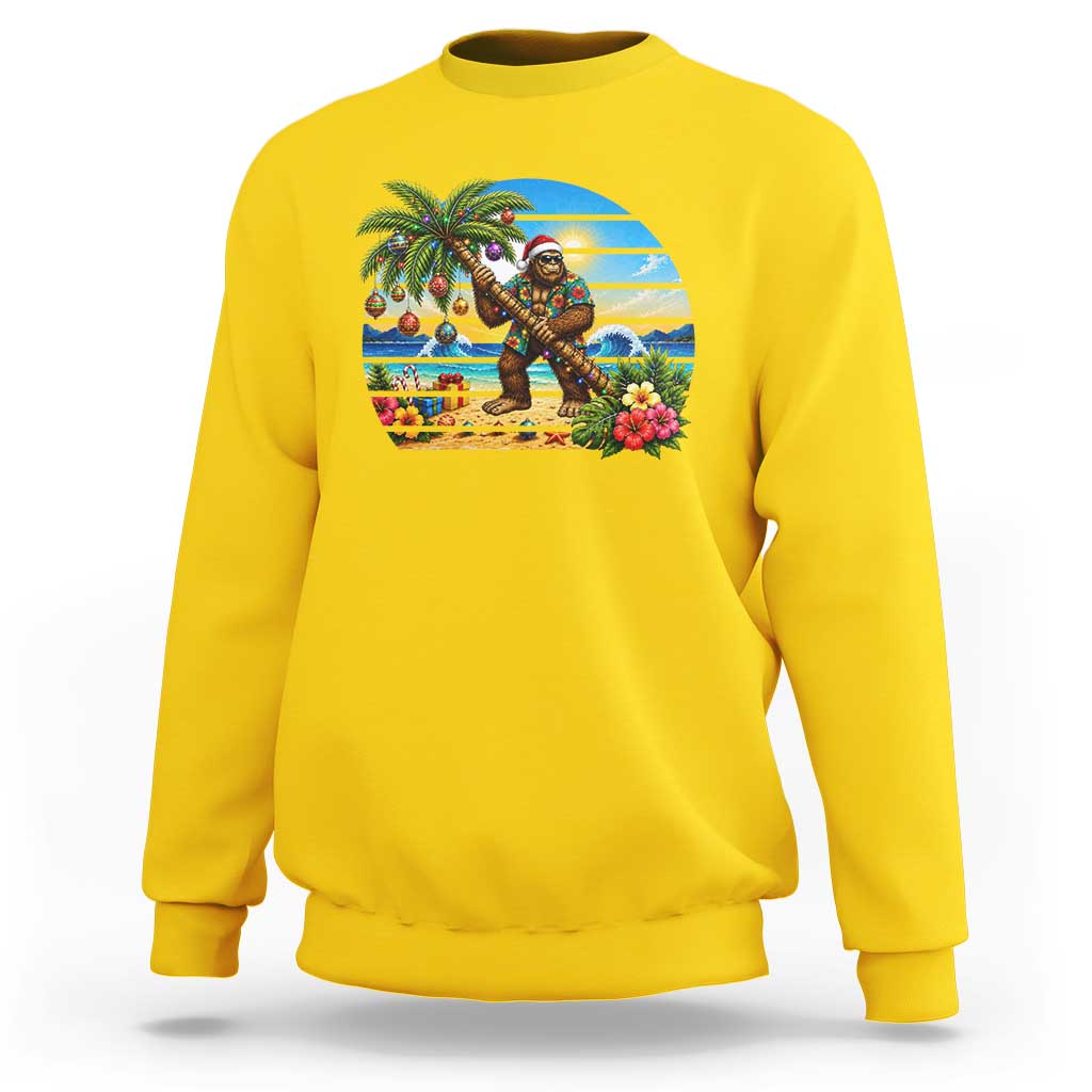 Funny Christmas In July Bigfoot Sweatshirt Tropical Vacation Graphic