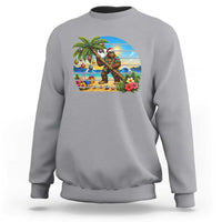Funny Christmas In July Bigfoot Sweatshirt Tropical Vacation Graphic