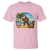 Funny Christmas In July Bigfoot T Shirt Tropical Vacation Graphic