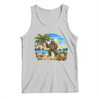 Funny Christmas In July Bigfoot Tank Top Tropical Vacation Graphic