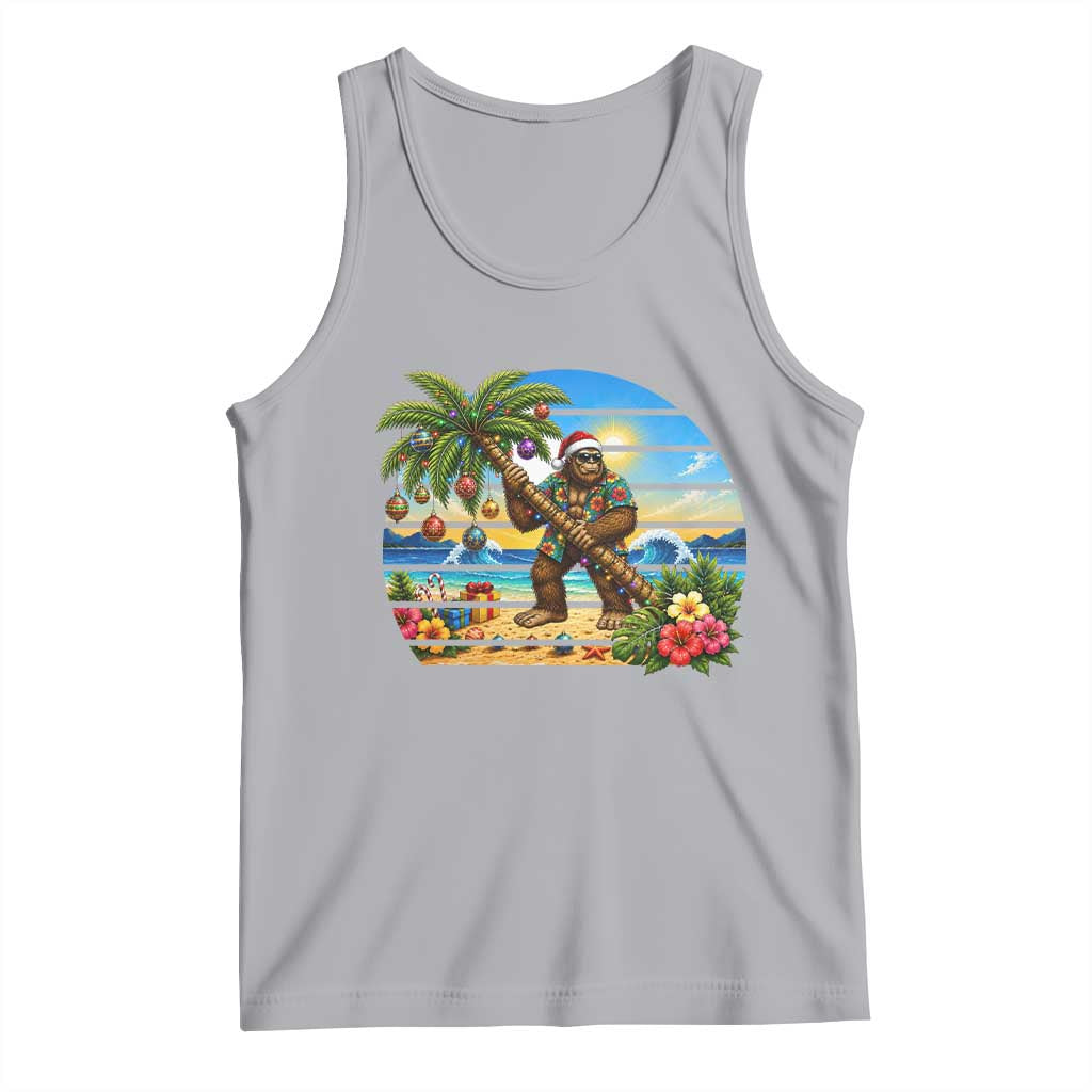 Funny Christmas In July Bigfoot Tank Top Tropical Vacation Graphic