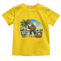 Funny Christmas In July Bigfoot Toddler T Shirt Tropical Vacation Graphic