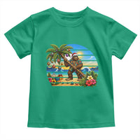 Funny Christmas In July Bigfoot Toddler T Shirt Tropical Vacation Graphic