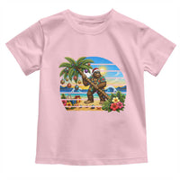 Funny Christmas In July Bigfoot Toddler T Shirt Tropical Vacation Graphic
