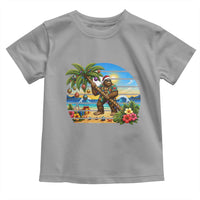 Funny Christmas In July Bigfoot Toddler T Shirt Tropical Vacation Graphic