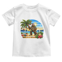 Funny Christmas In July Bigfoot Toddler T Shirt Tropical Vacation Graphic