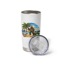 Funny Christmas In July Bigfoot Tumbler Cup Tropical Vacation Graphic
