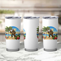 Funny Christmas In July Bigfoot Tumbler Cup Tropical Vacation Graphic