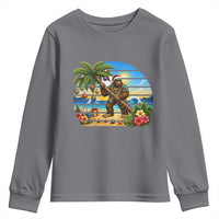 Funny Christmas In July Bigfoot Youth Sweatshirt Tropical Vacation Graphic