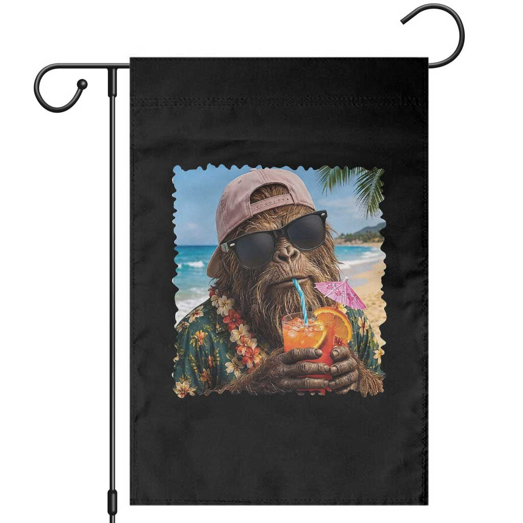 Funny Hawaiian Bigfoot Garden Flag Tropical Beach Party Graphic