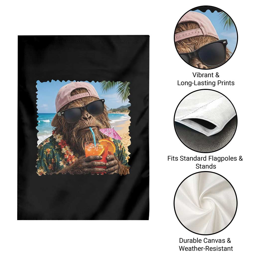 Funny Hawaiian Bigfoot Garden Flag Tropical Beach Party Graphic