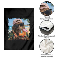 Funny Hawaiian Bigfoot Garden Flag Tropical Beach Party Graphic