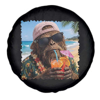 Funny Hawaiian Bigfoot Spare Tire Cover Tropical Beach Party Graphic