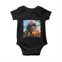 Funny Hawaiian Bigfoot Baby Onesie Tropical Beach Party Graphic