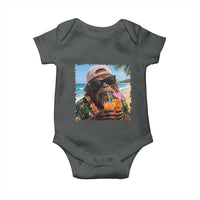 Funny Hawaiian Bigfoot Baby Onesie Tropical Beach Party Graphic