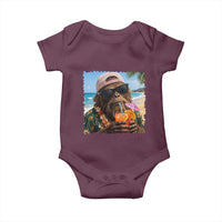 Funny Hawaiian Bigfoot Baby Onesie Tropical Beach Party Graphic