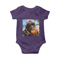 Funny Hawaiian Bigfoot Baby Onesie Tropical Beach Party Graphic