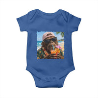 Funny Hawaiian Bigfoot Baby Onesie Tropical Beach Party Graphic