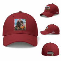 Funny Hawaiian Bigfoot Baseball Cap Tropical Beach Party Graphic