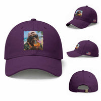 Funny Hawaiian Bigfoot Baseball Cap Tropical Beach Party Graphic