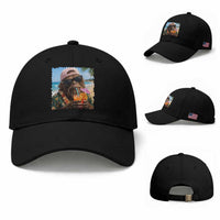 Funny Hawaiian Bigfoot Baseball Cap Tropical Beach Party Graphic